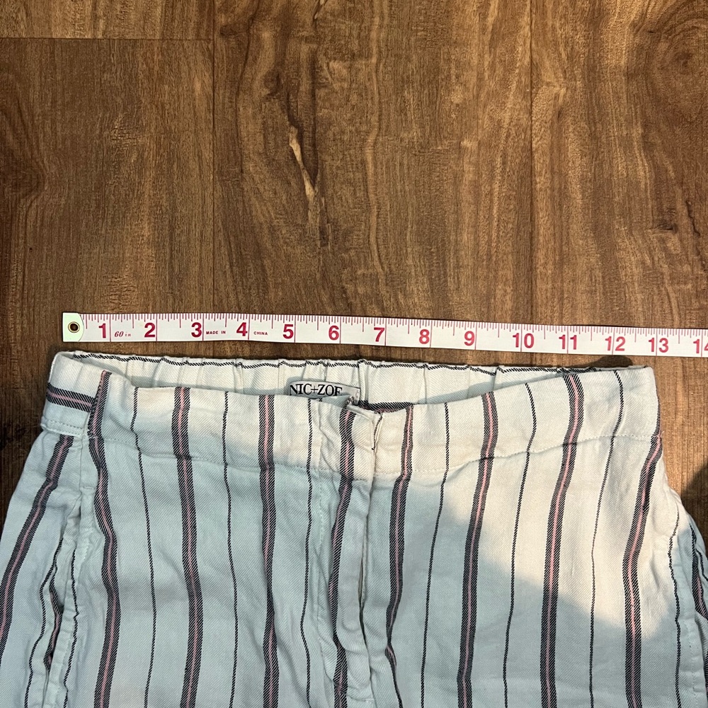 NIC+ZOE Linen Blend Pants, Size 2, White Striped - Picture 6 of 8